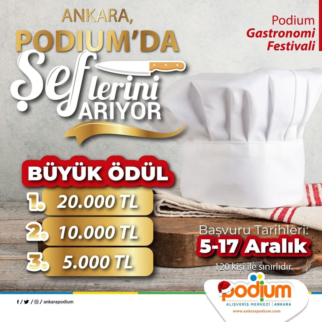 Ankara, şeflerini Podium AVM’de arıyor!