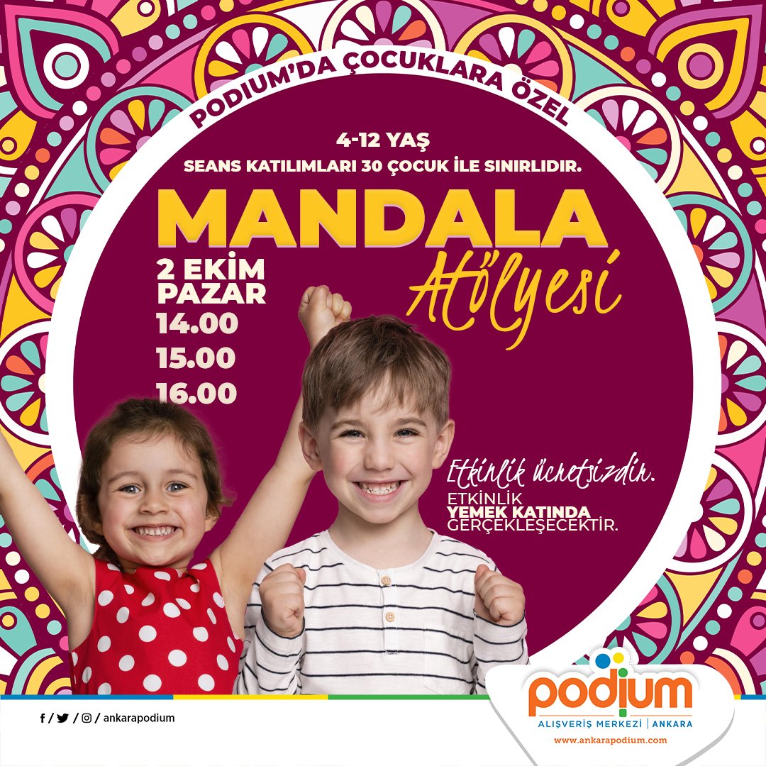 Mandala Atölyemize minik misafirlerimizi bekliyoruz!  - Ankara Podium AVM