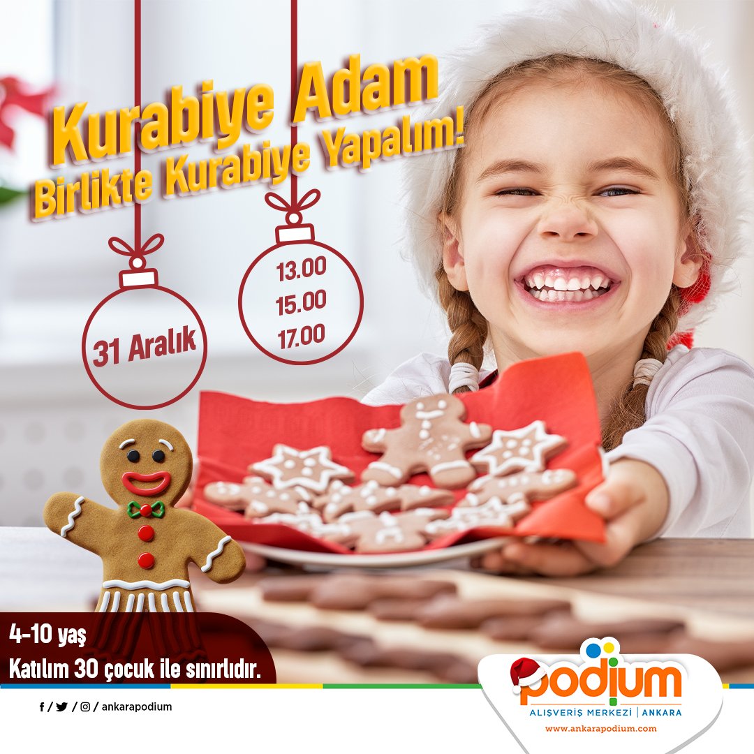 Yeni yılın en tatlı ve en lezzetli kurabiyelerini Podium’da birlikte yapalım!